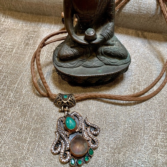 Byzantine Topaz Sliver European Pendant Necklace - Picture 11 of 11